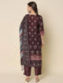 Purple Viscose Rayon Pant Suit 192310 Back View